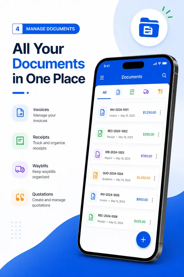 A quotation being prepared in the Invoice & Quotation Generator Android app